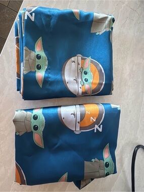 Star Wars Kids Grogu curtains in Blue and Green